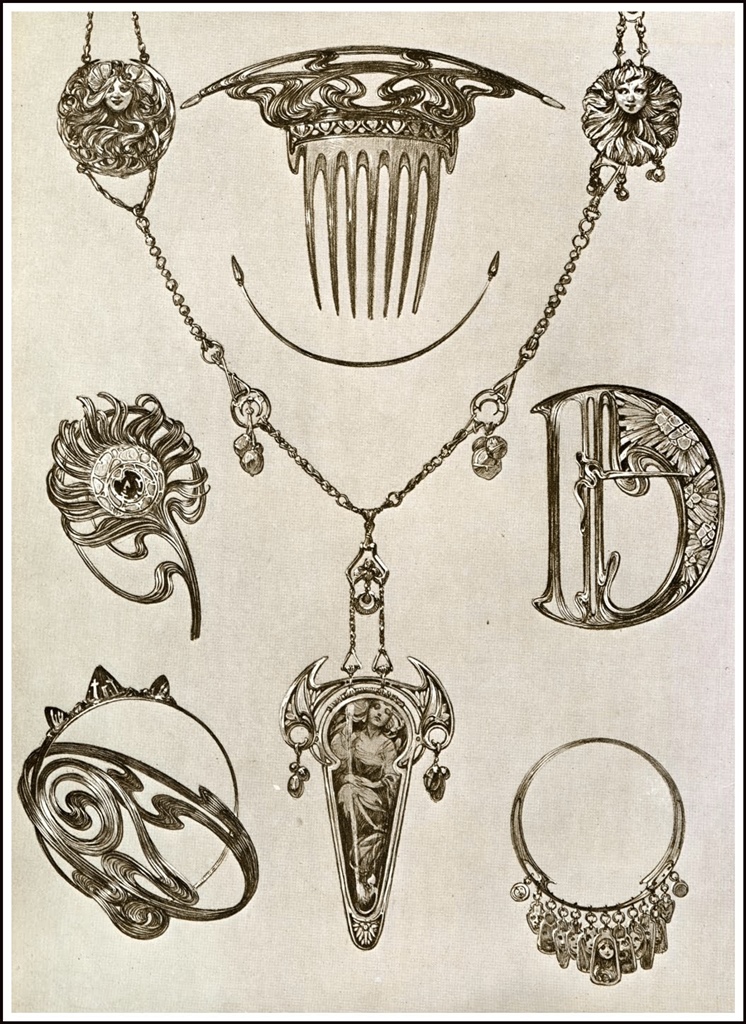 Mucha-Designed Jewelry